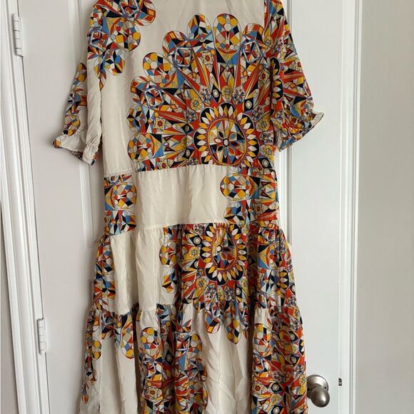 Tory Burch Arabella Printed Silk Ruffle Dress - Picture 3 of 5